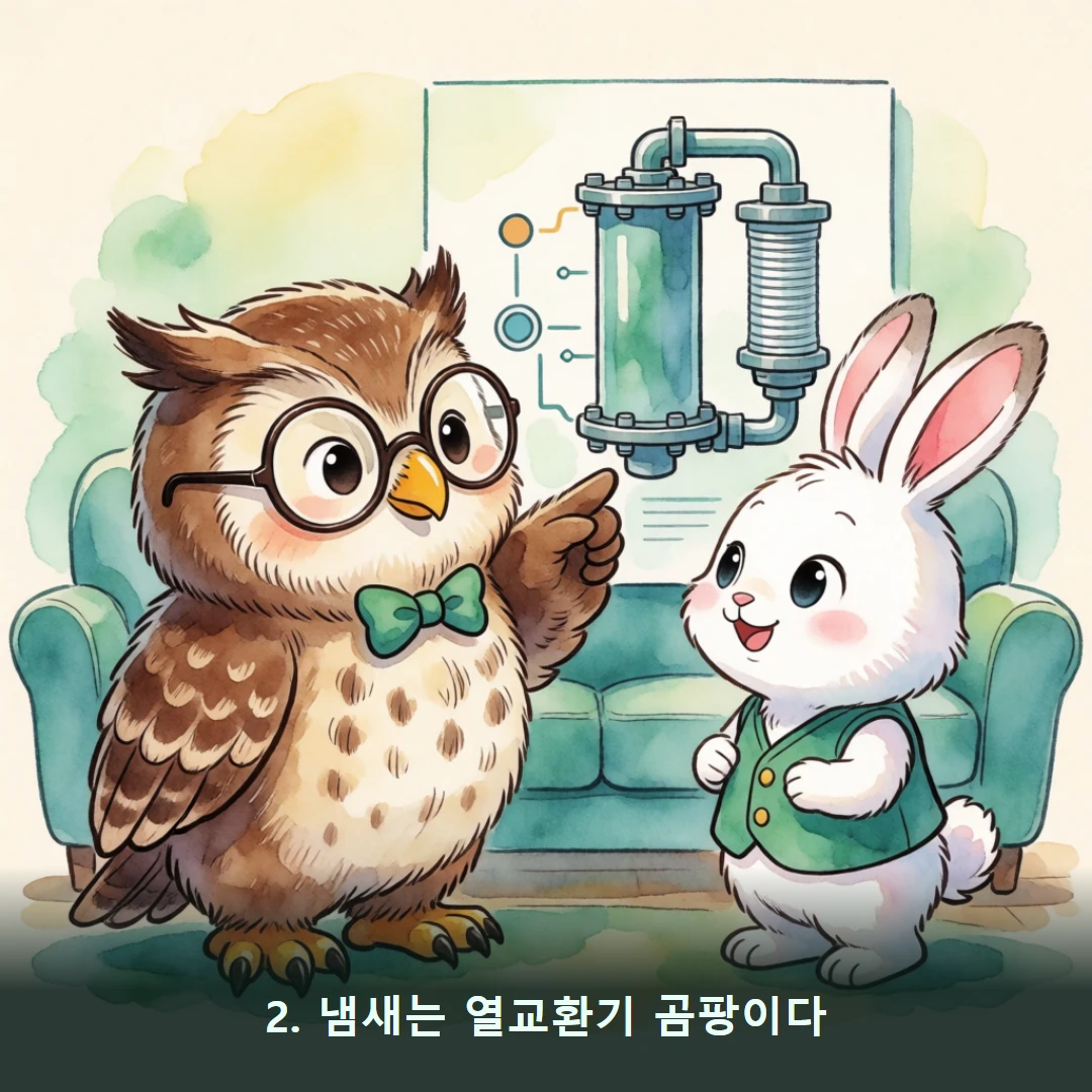 웹툰 2컷 — 2. 냄새는 열교환기 곰팡이다
