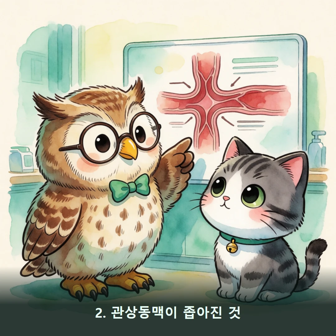 웹툰 2컷 — 2. 관상동맥이 좁아진 것
