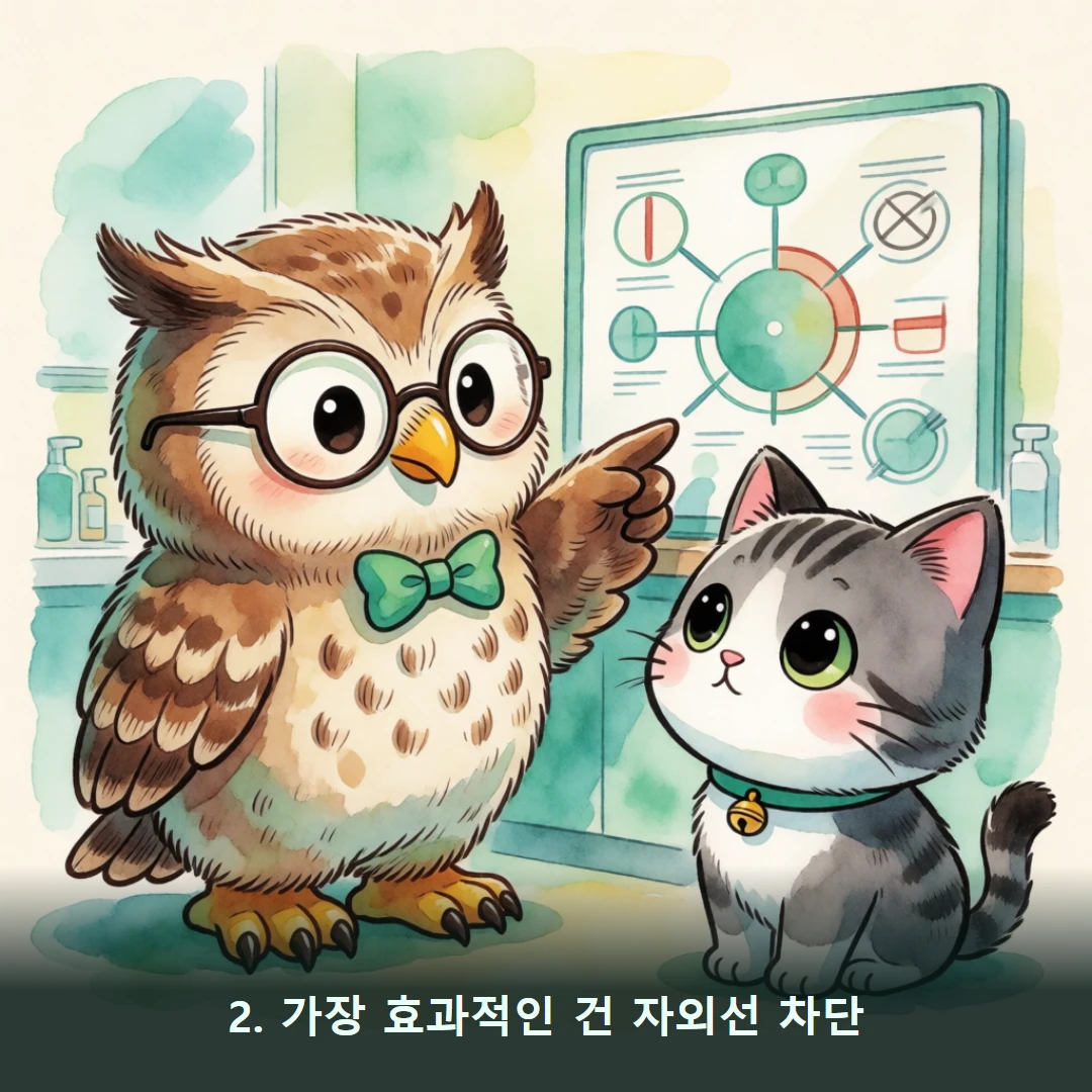 웹툰 2컷 — 2. 가장 효과적인 건 자외선 차단