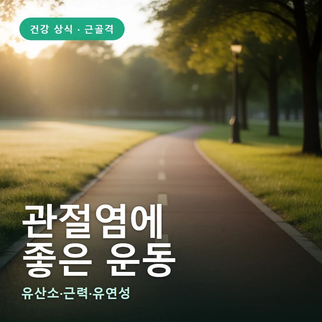 관절염에 요약 표지 — 유산소·근력·유연성