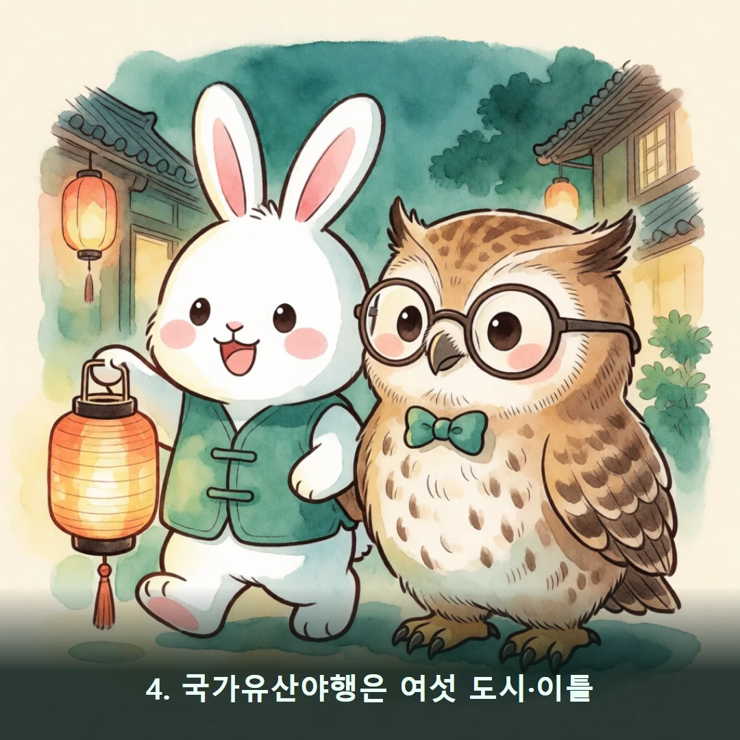 웹툰 4컷 — 4. 국가유산야행은 여섯 도시·이틀