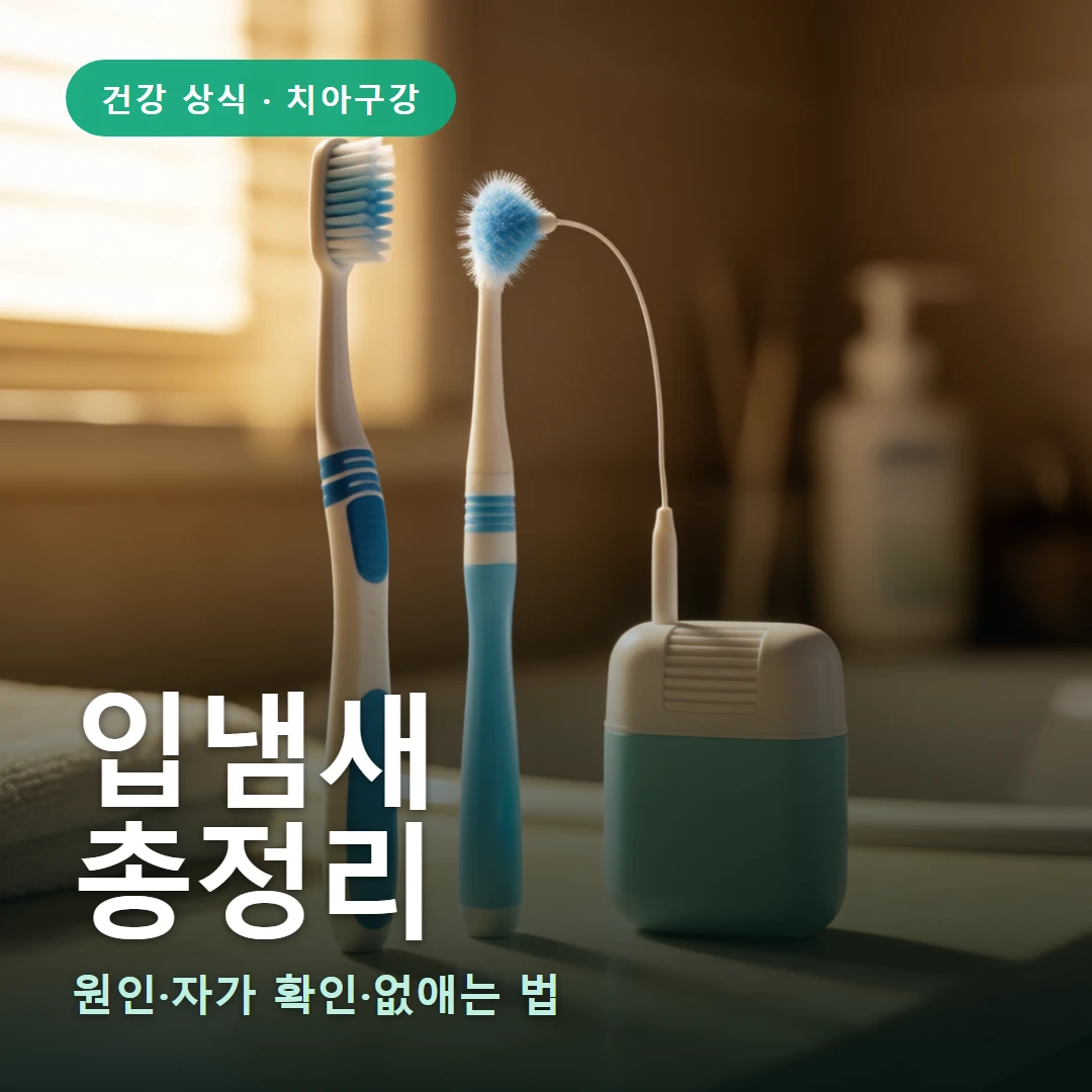 입냄새 요약 표지 — 원인·자가 확인·없애는 법