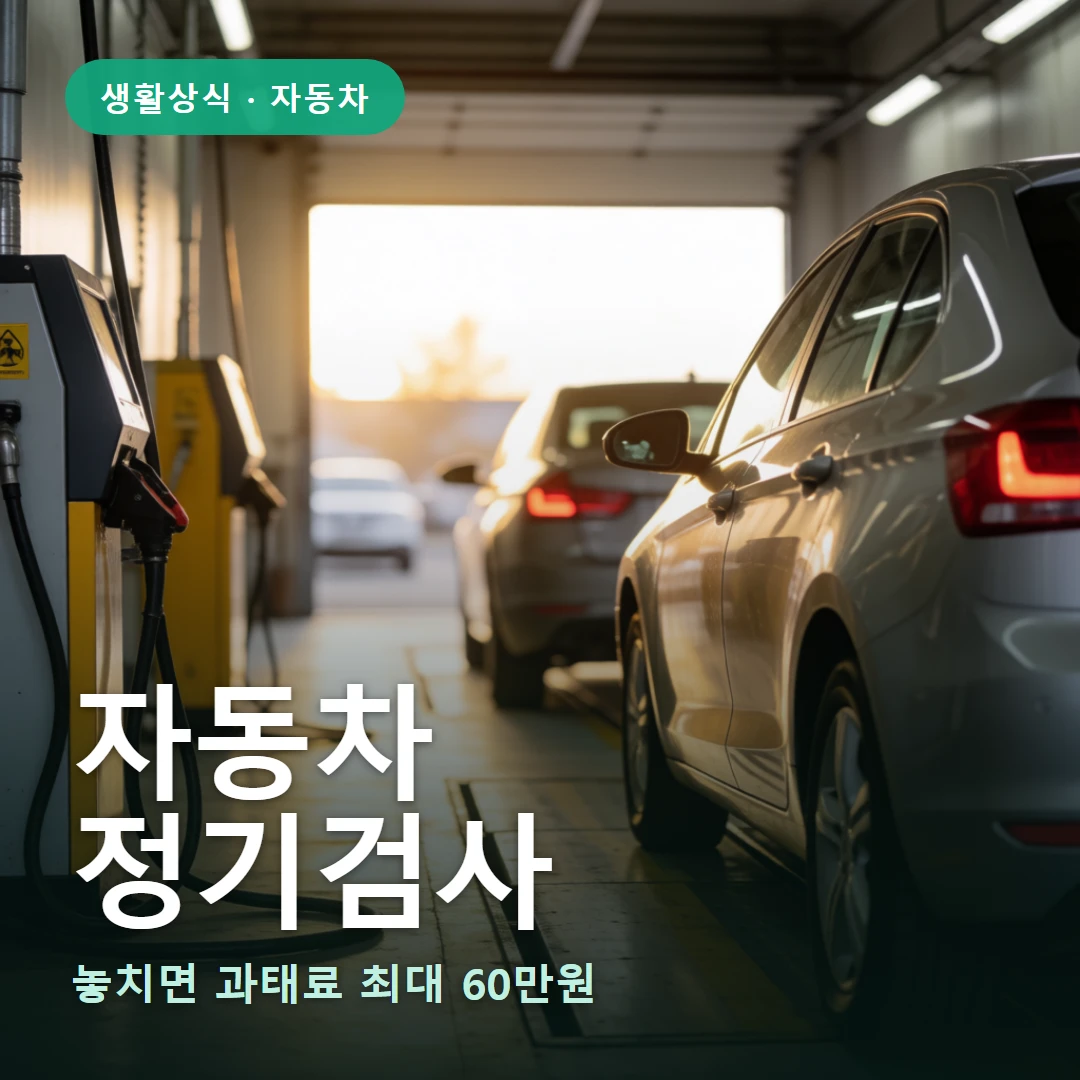 자동차 정기검사 요약 표지 — 놓치면 과태료 최대 60만원