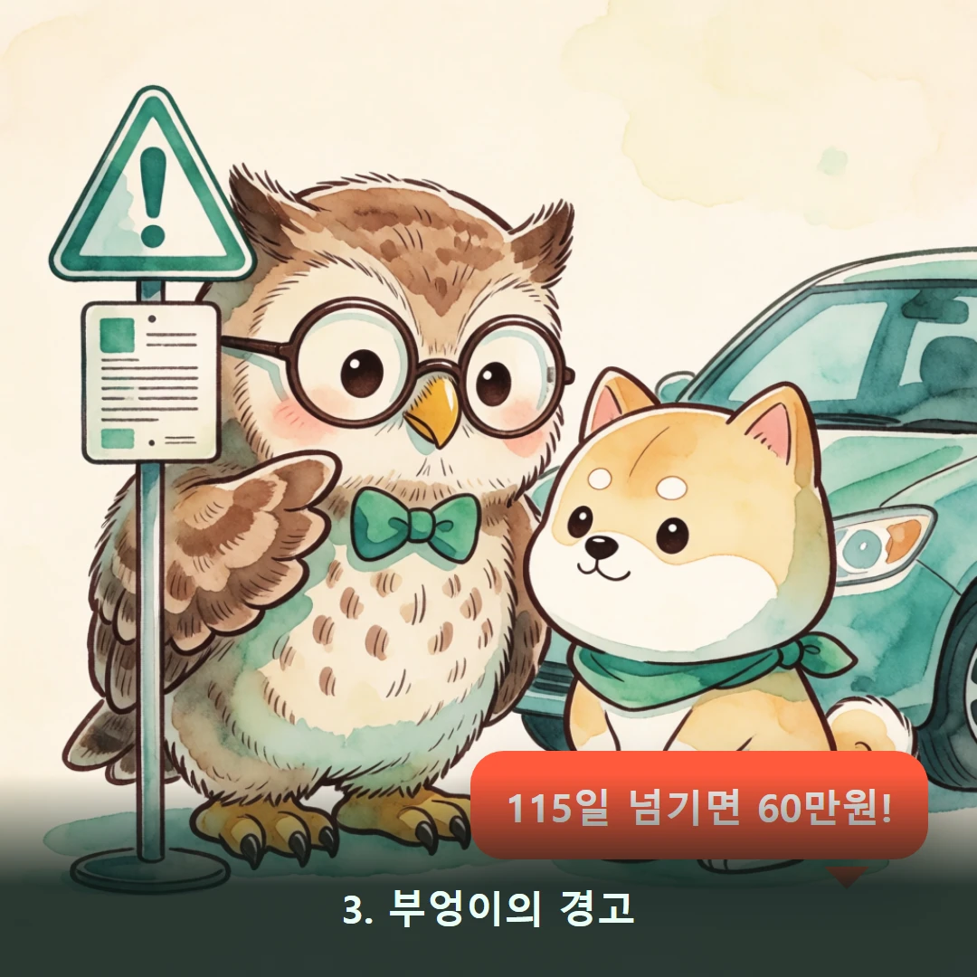 웹툰 3컷 — 3. 부엉이의 경고 (115일 넘기면 60만원!)