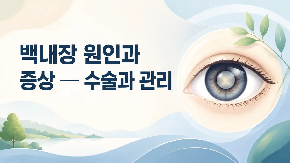백내장 원인과 증상 — 수술과 관리