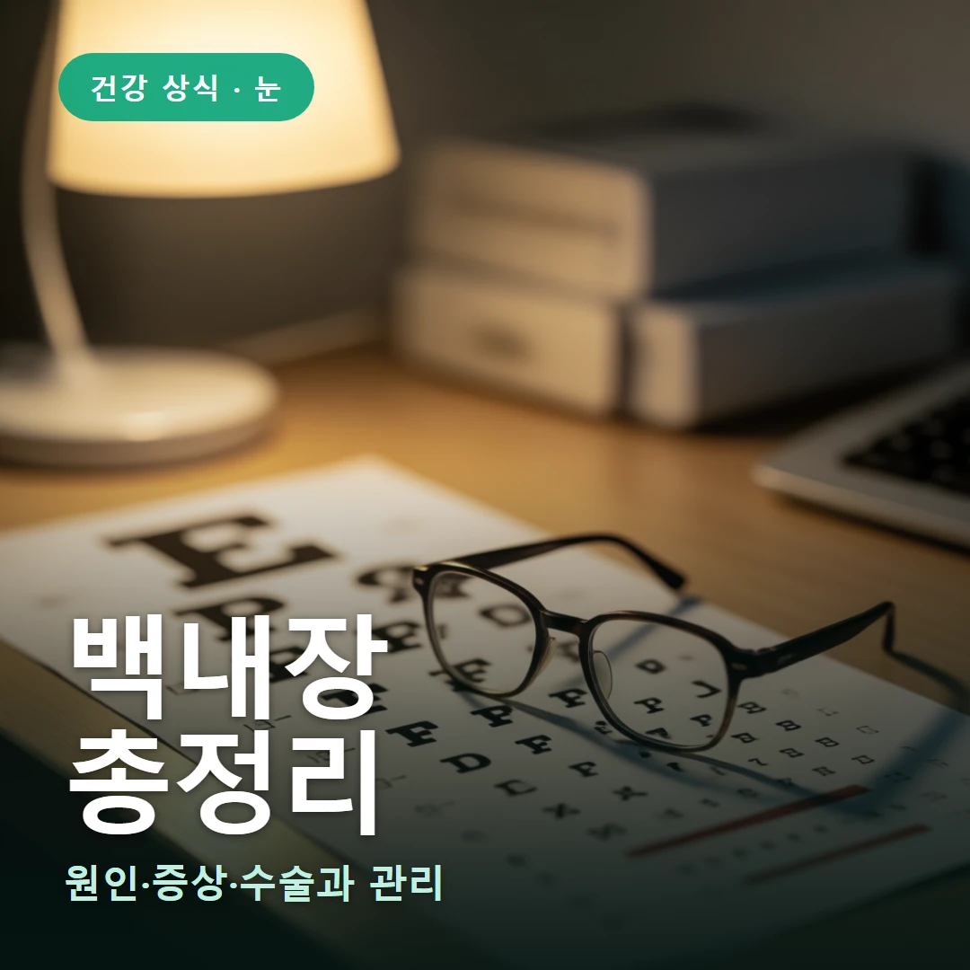 백내장 요약 표지 — 원인·증상·수술과 관리