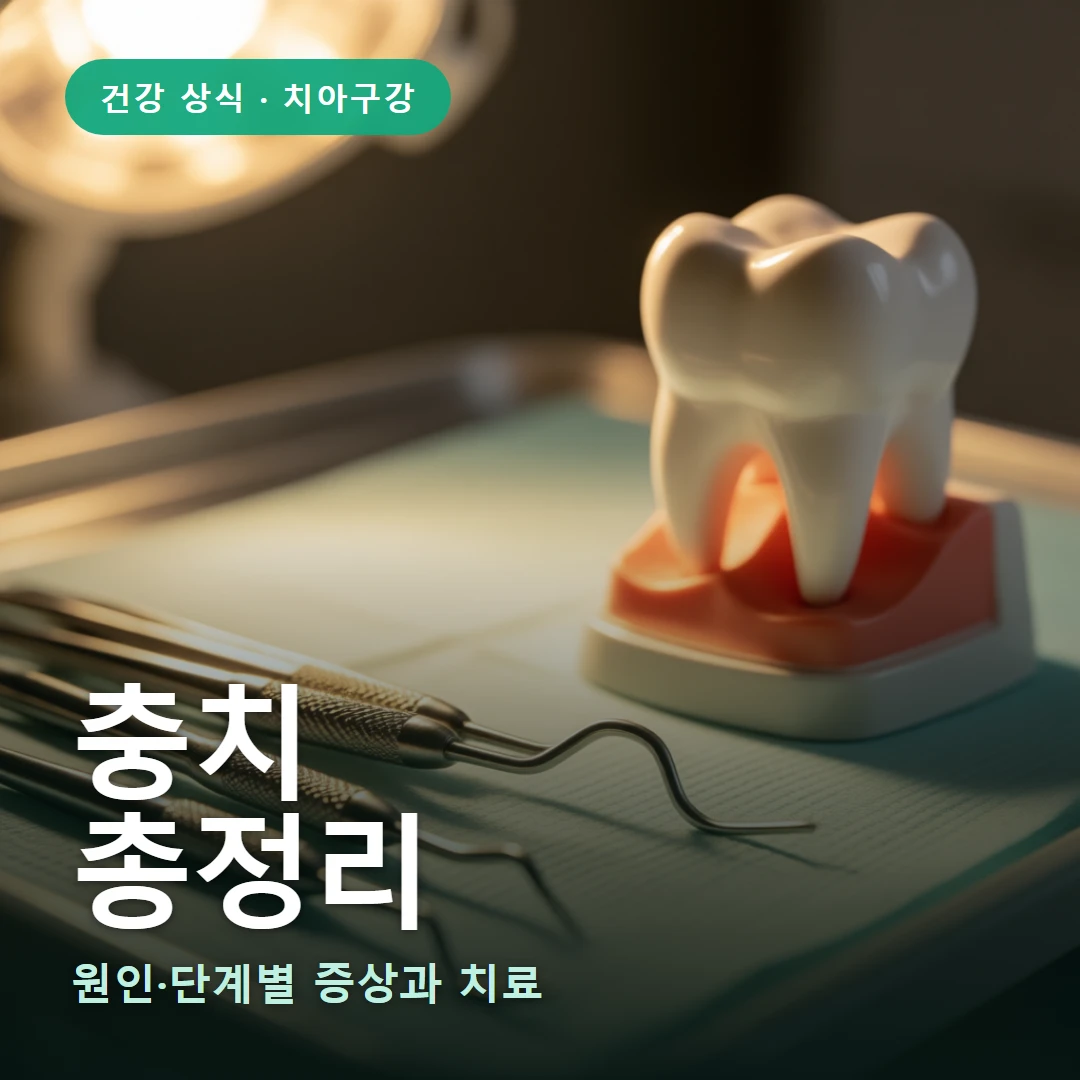 충치 요약 표지 — 원인·단계별 증상과 치료
