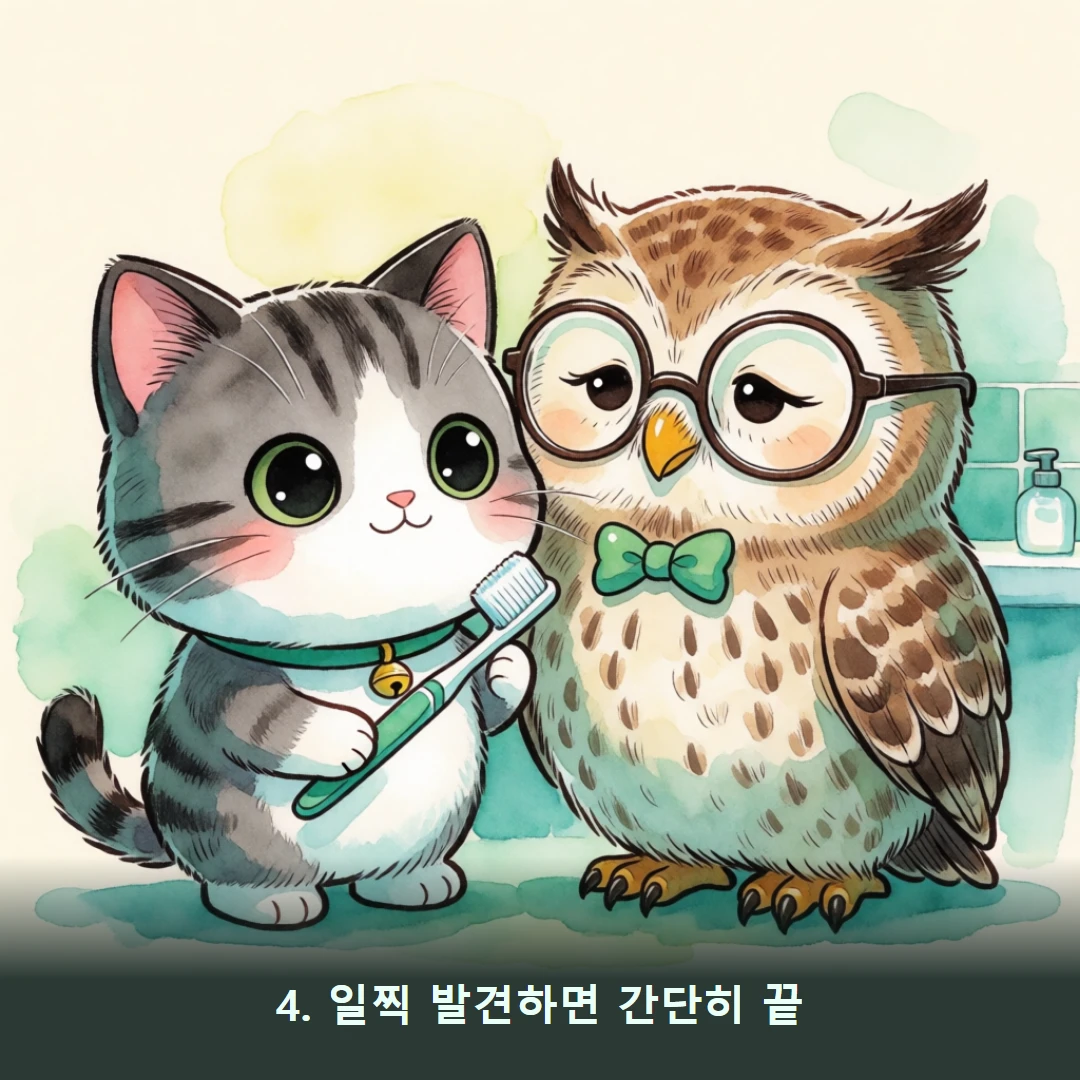 웹툰 4컷 — 4. 일찍 발견하면 간단히 끝