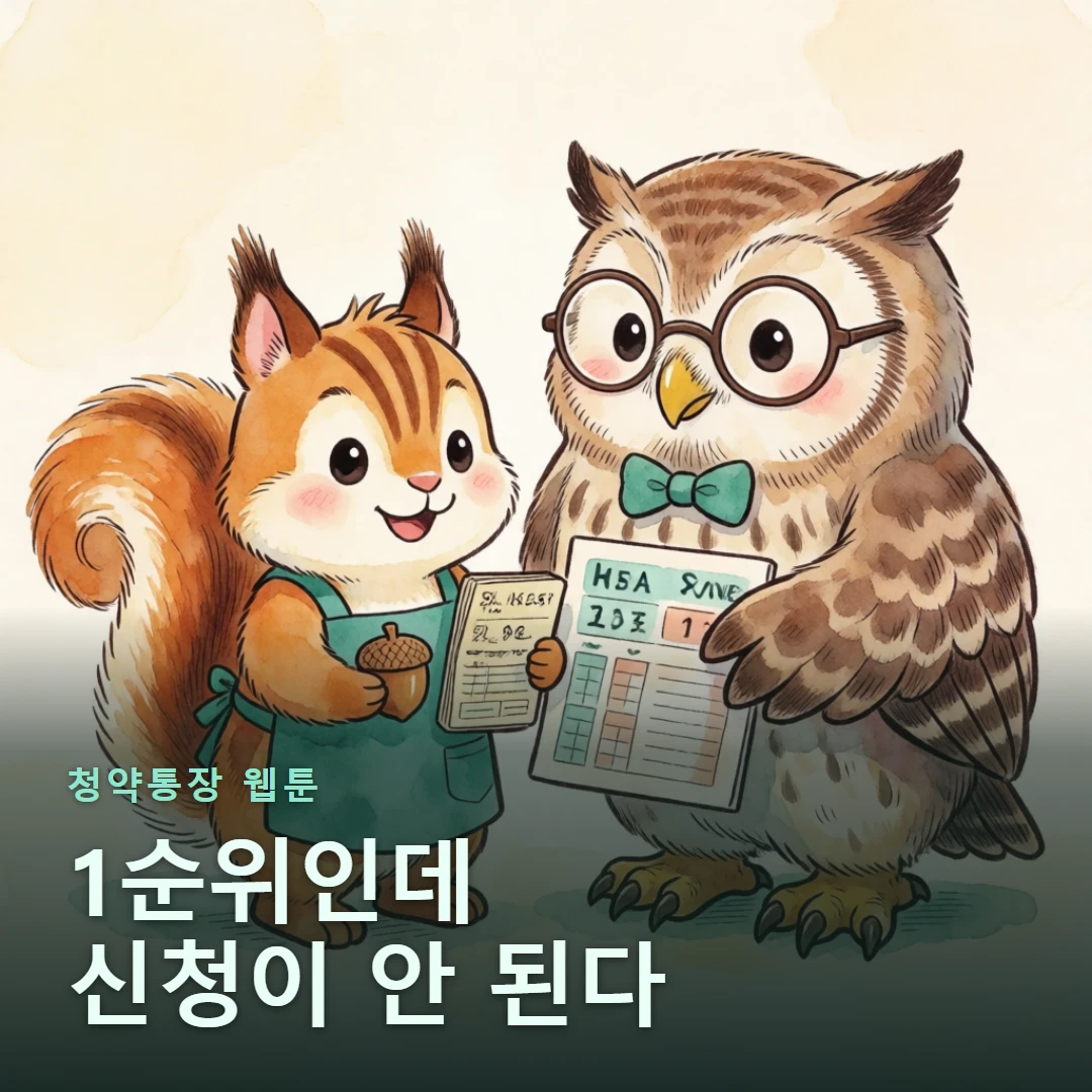 청약통장 웹툰 표지 — 1순위인데 신청이 안 된다