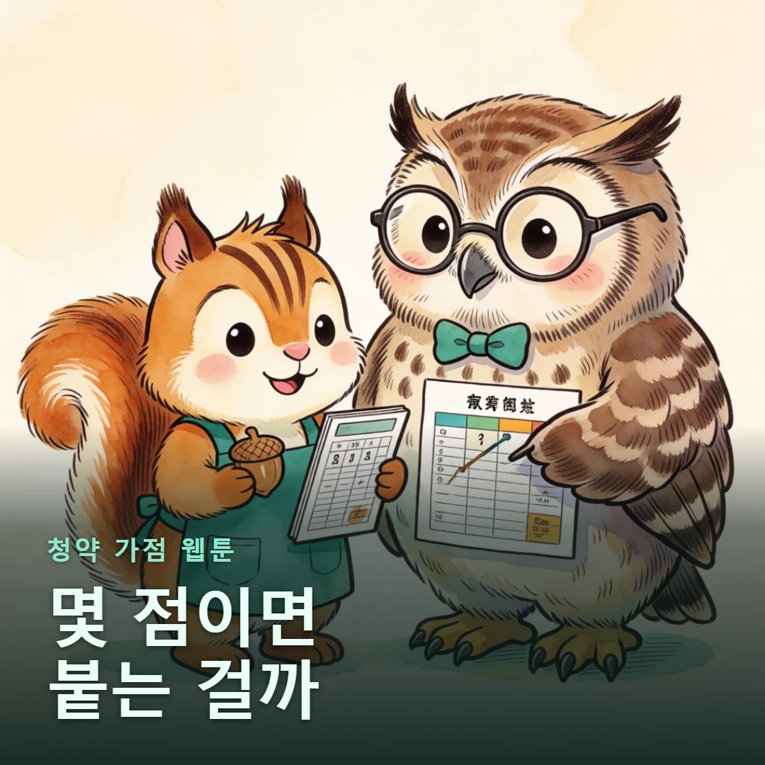 청약 가점 웹툰 표지 — 몇 점이면 붙는 걸까