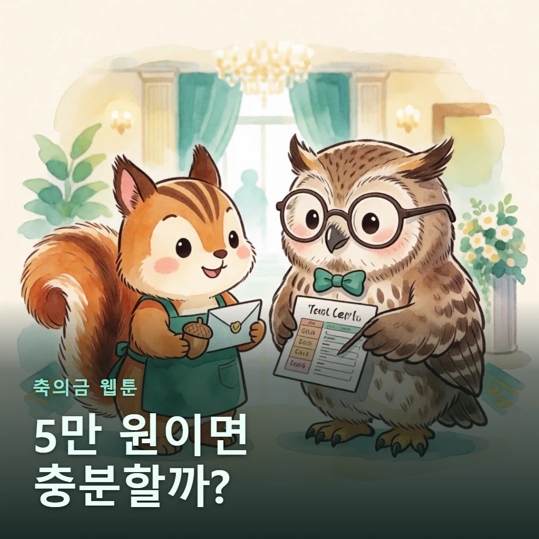 축의금 웹툰 표지 — 5만 원이면 충분할까?