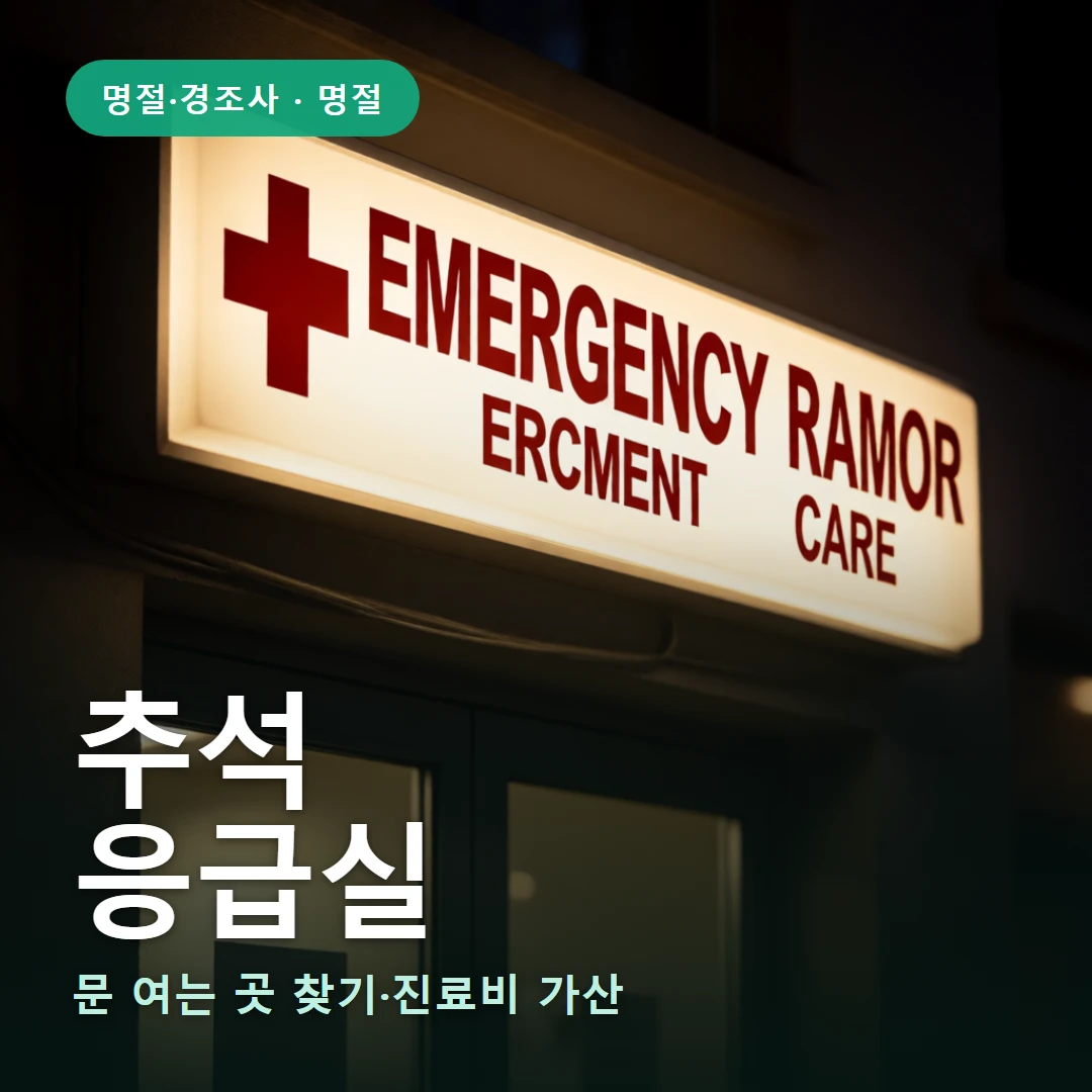 추석 요약 표지 — 문 여는 곳 찾기·진료비 가산
