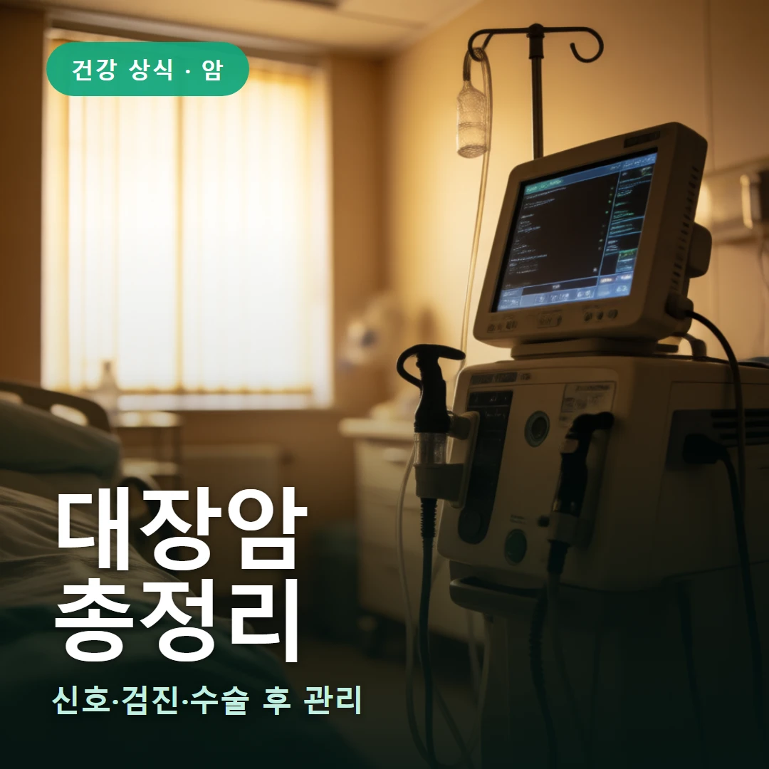 대장암 요약 표지 — 신호·검진·수술 후 관리