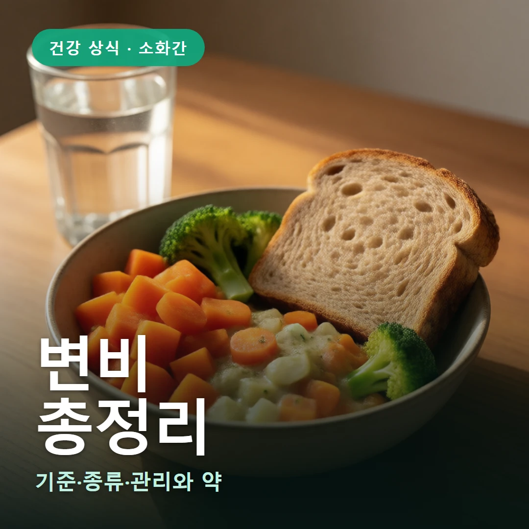 변비 요약 표지 — 기준·종류·관리와 약
