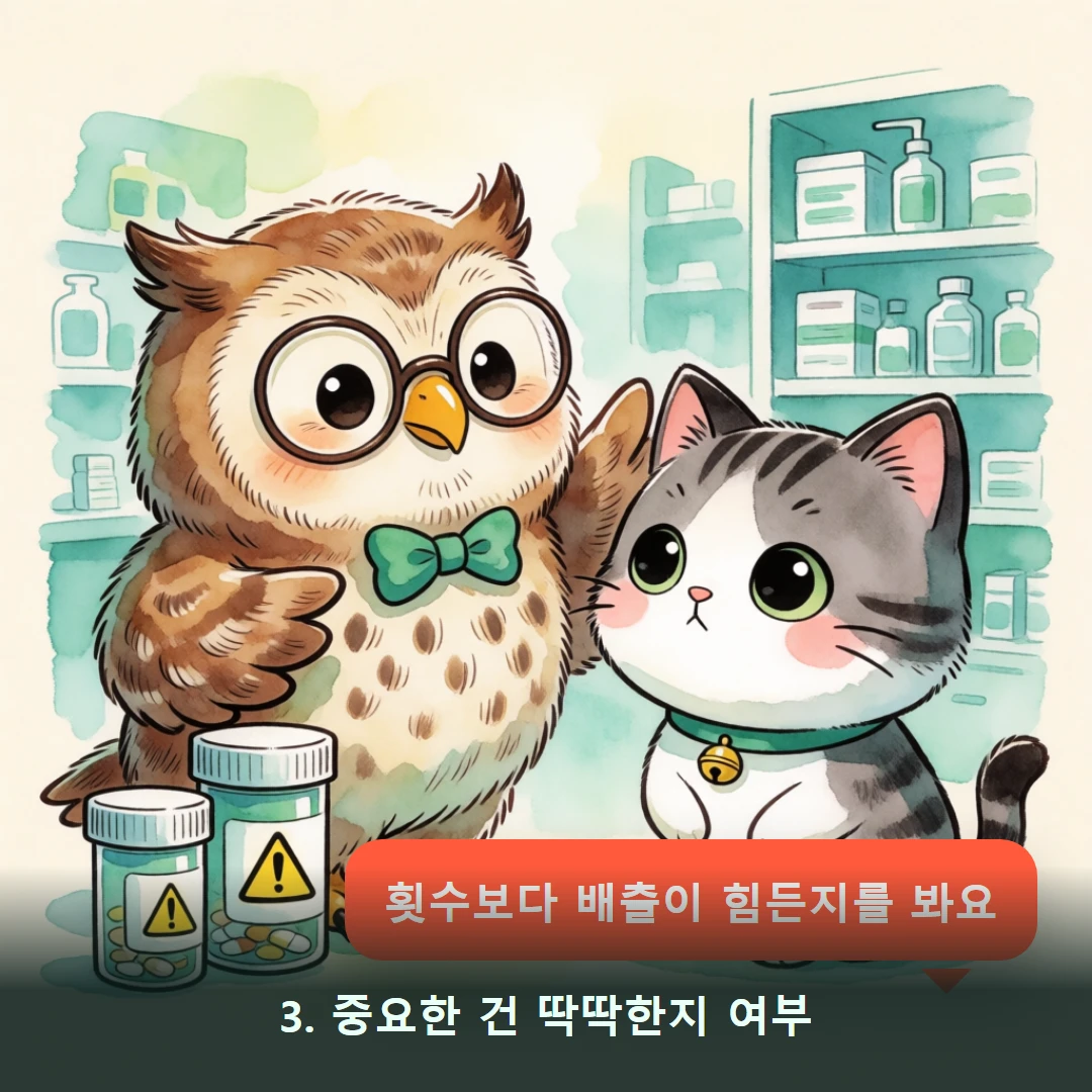 웹툰 3컷 — 3. 중요한 건 딱딱한지 여부 (횟수보다 배출이 힘든지를 봐요)