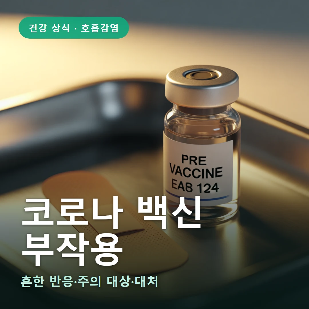 코로나 백신 요약 표지 — 흔한 반응·주의 대상·대처
