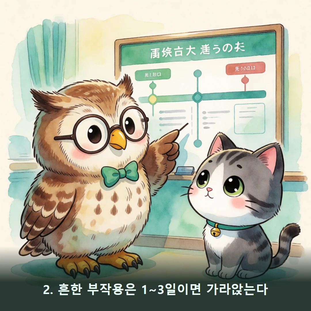 웹툰 2컷 — 2. 흔한 부작용은 1~3일이면 가라앉는다