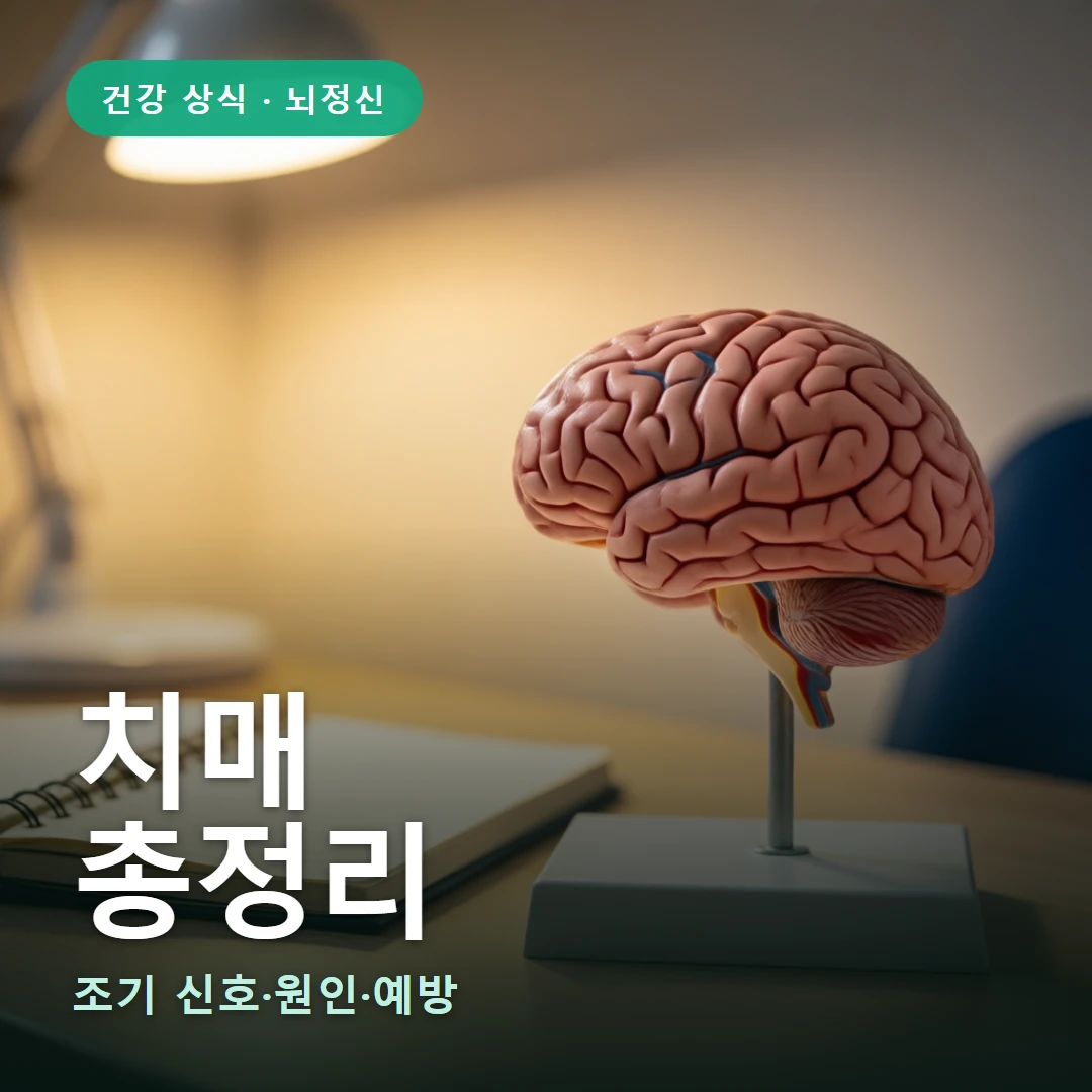 치매 요약 표지 — 조기 신호·원인·예방