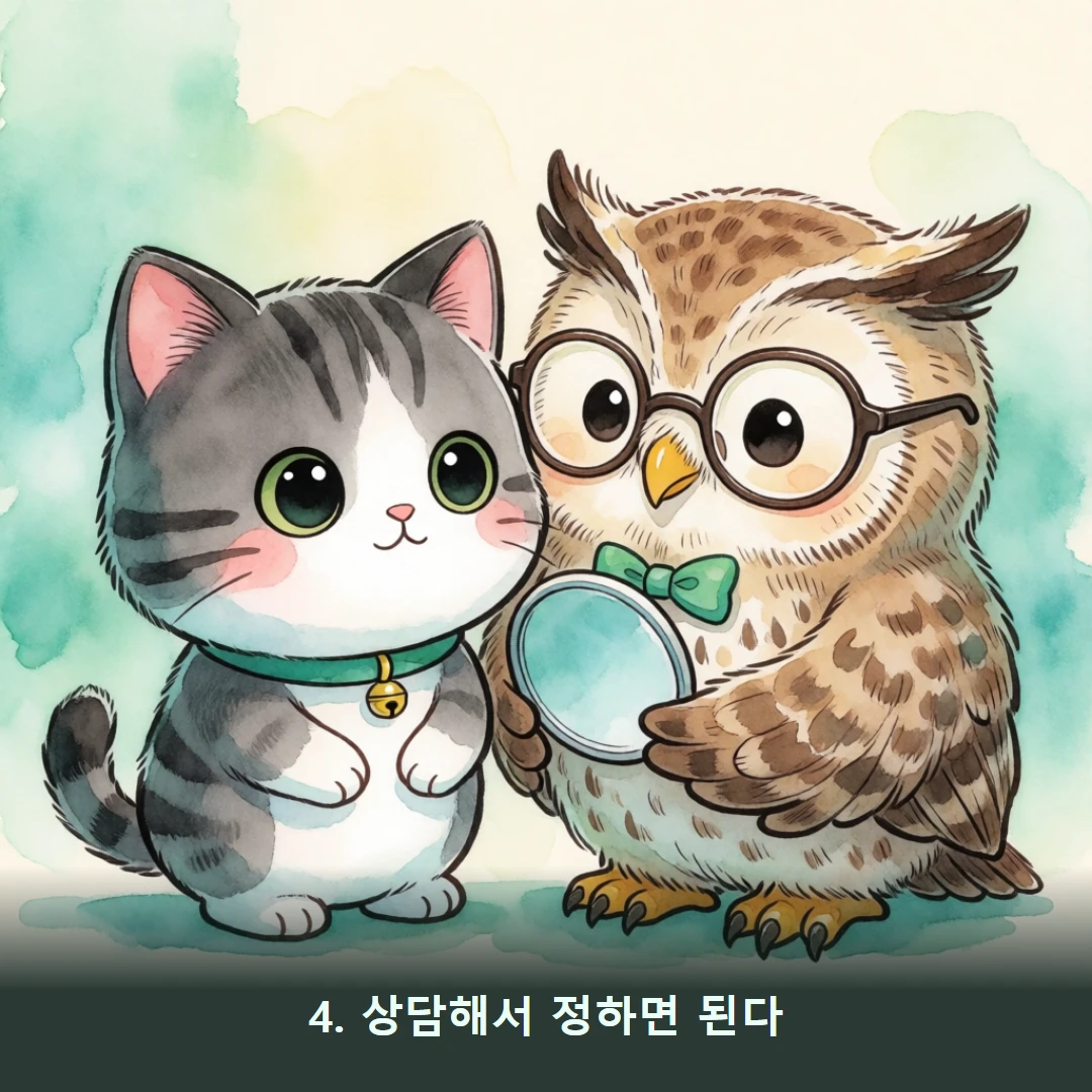 웹툰 4컷 — 4. 상담해서 정하면 된다