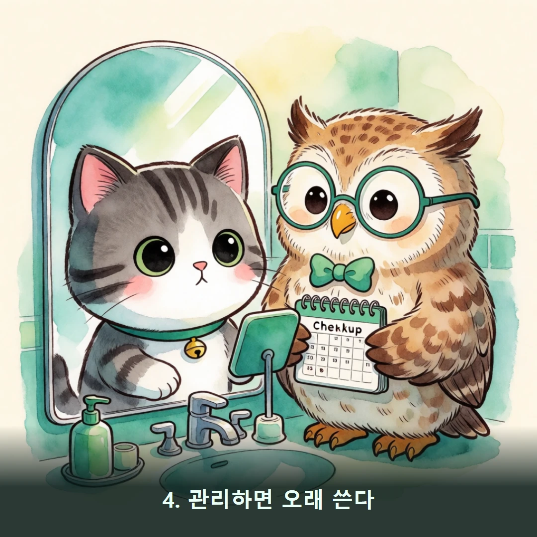 웹툰 4컷 — 4. 관리하면 오래 쓴다