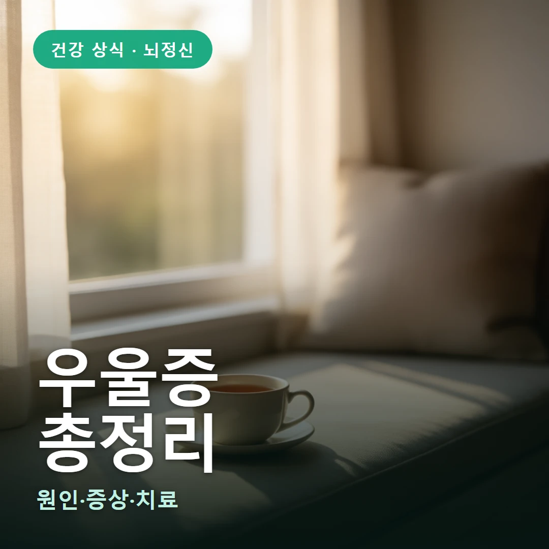 우울증 요약 표지 — 원인·증상·치료