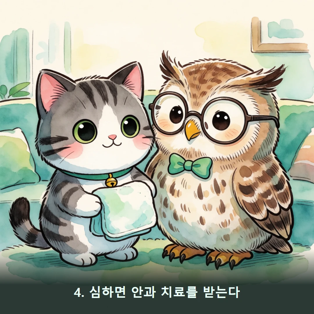 웹툰 4컷 — 4. 심하면 안과 치료를 받는다