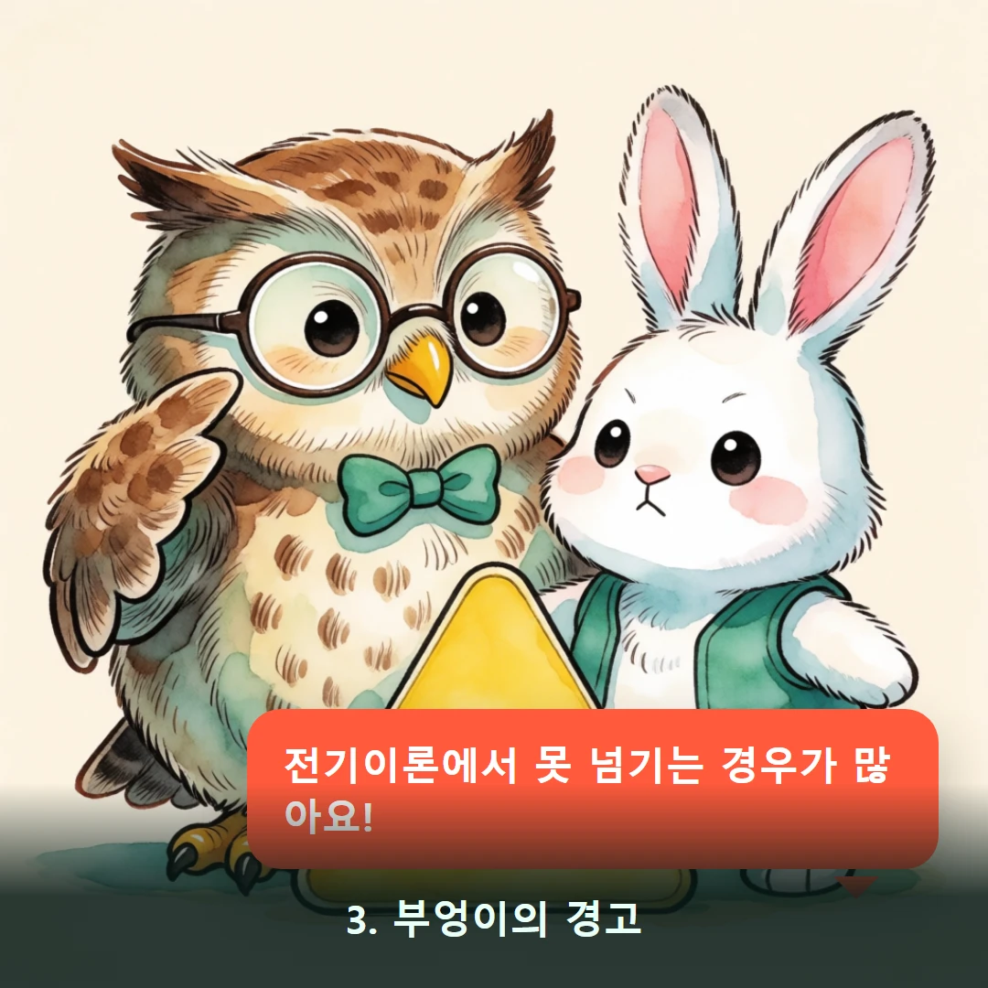 웹툰 3컷 — 3. 부엉이의 경고 (전기이론에서 못 넘기는 경우가 많아요!)