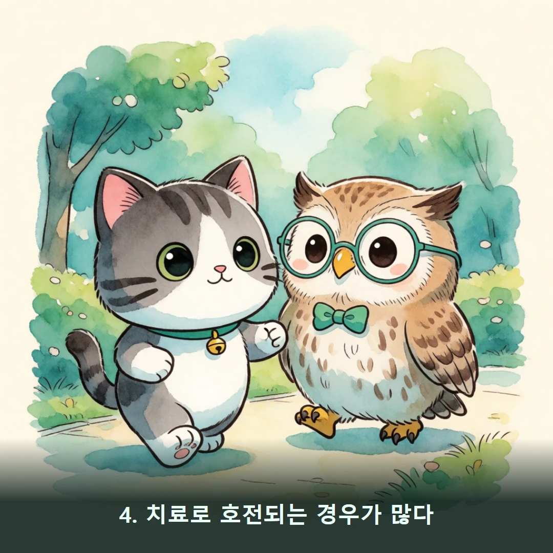 웹툰 4컷 — 4. 치료로 호전되는 경우가 많다