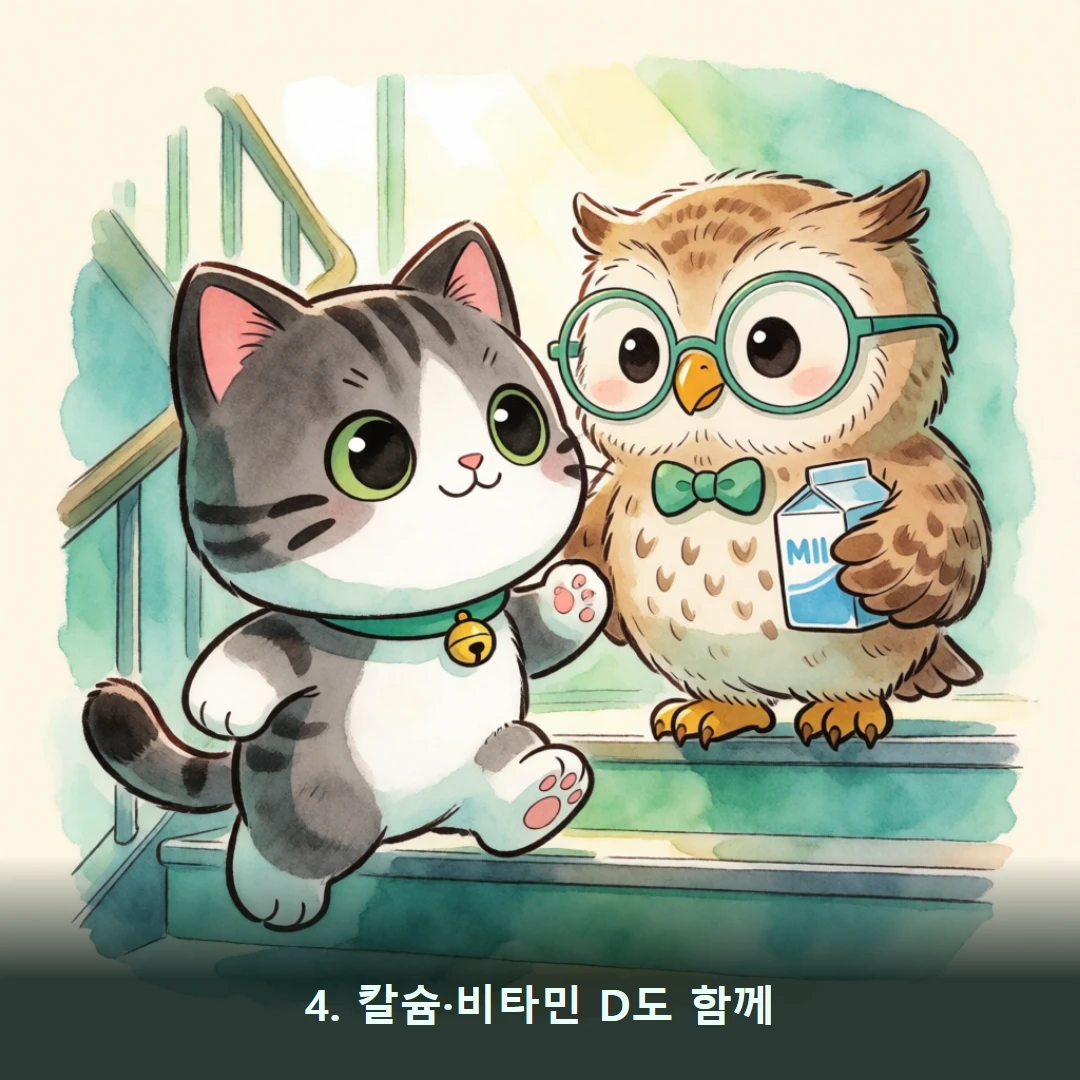 웹툰 4컷 — 4. 칼슘·비타민 D도 함께