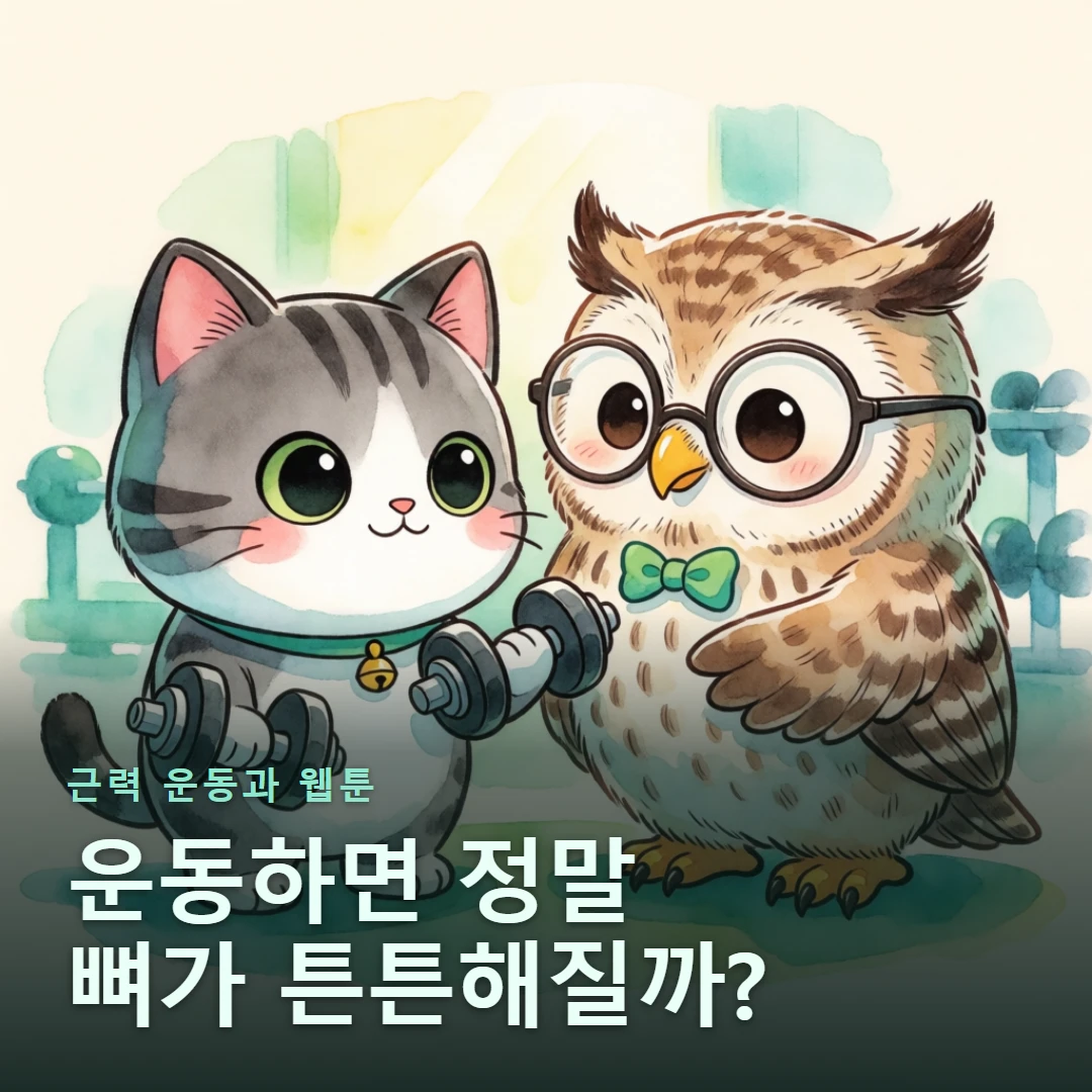 근력 운동과 웹툰 표지 — 운동하면 정말 뼈가 튼튼해질까?