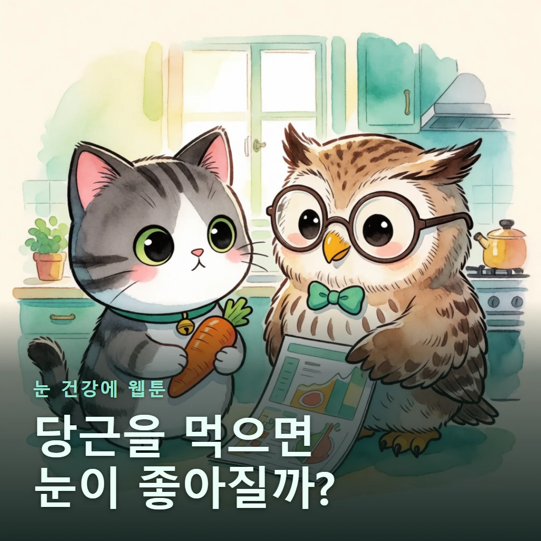 눈 건강에 웹툰 표지 — 당근을 먹으면 눈이 좋아질까?