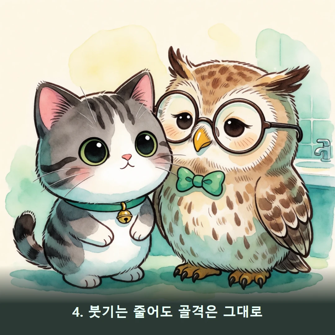 웹툰 4컷 — 4. 붓기는 줄어도 골격은 그대로