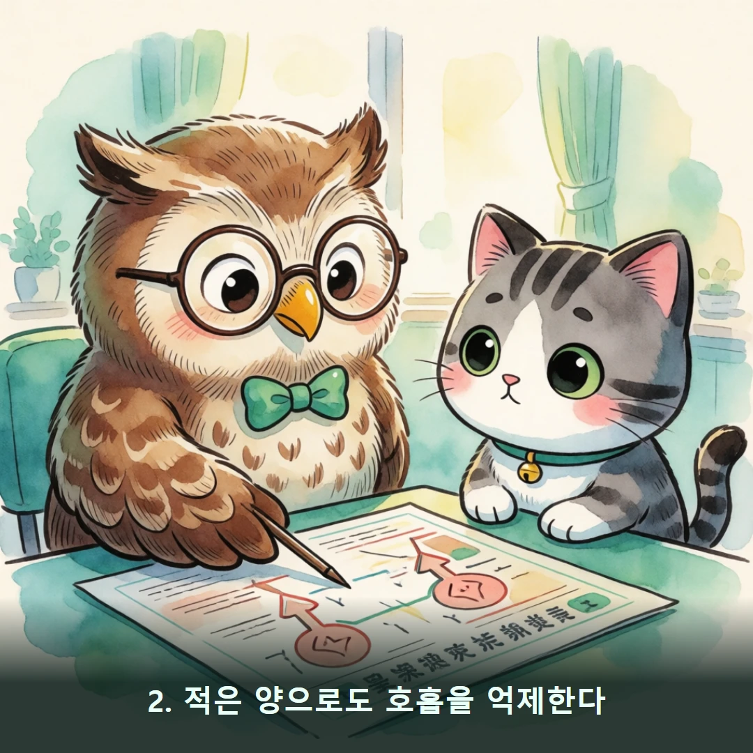 웹툰 2컷 — 2. 적은 양으로도 호흡을 억제한다