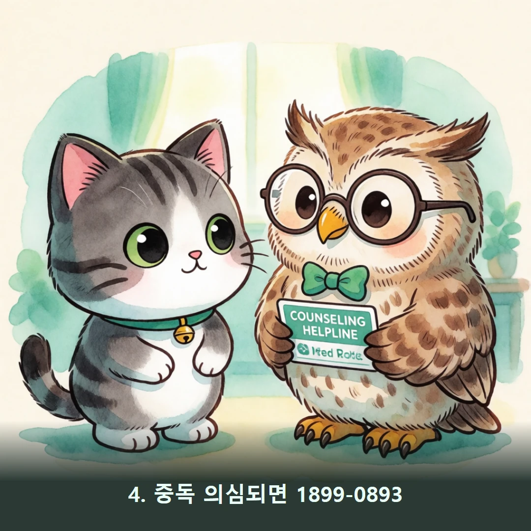 웹툰 4컷 — 4. 중독 의심되면 1899-0893