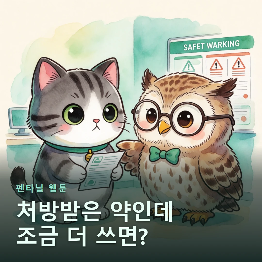 펜타닐 웹툰 표지 — 처방받은 약인데 조금 더 쓰면?