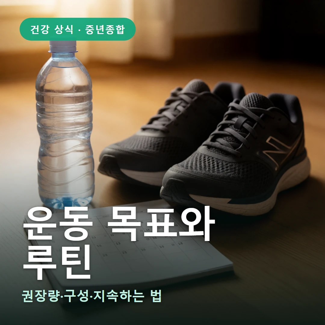 운동 목표와 요약 표지 — 권장량·구성·지속하는 법
