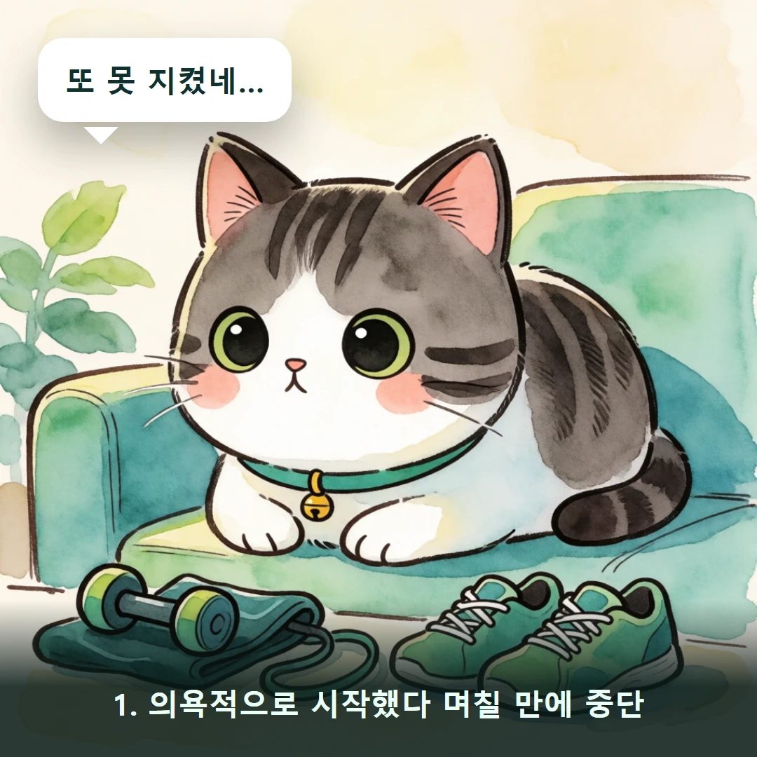웹툰 1컷 — 1. 의욕적으로 시작했다 며칠 만에 중단 (또 못 지켰네…)