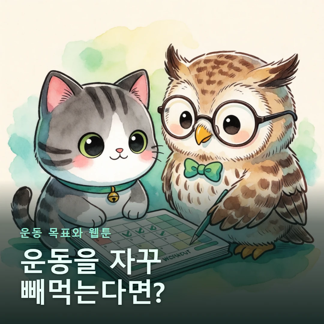 운동 목표와 웹툰 표지 — 운동을 자꾸 빼먹는다면?