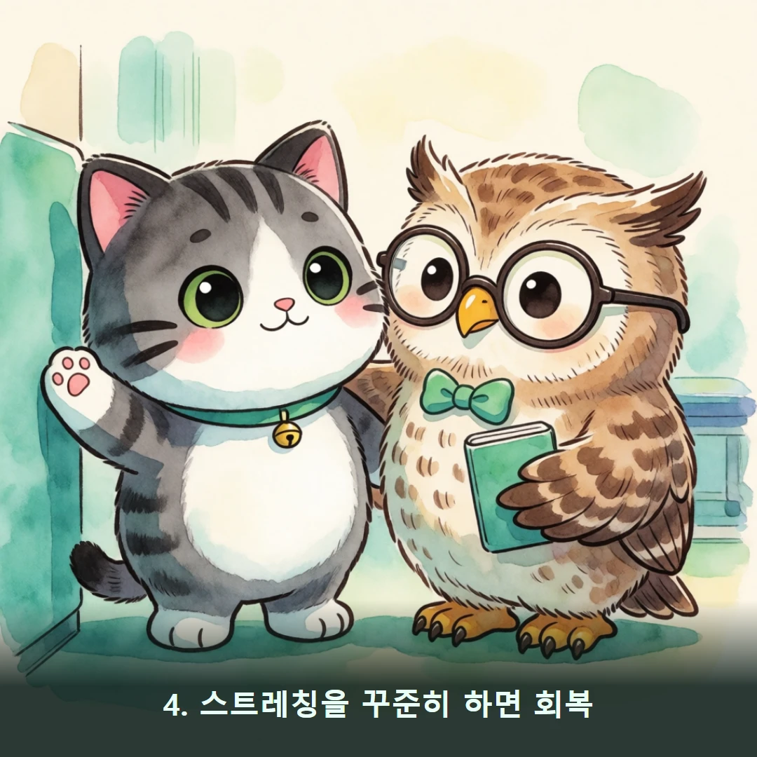 웹툰 4컷 — 4. 스트레칭을 꾸준히 하면 회복