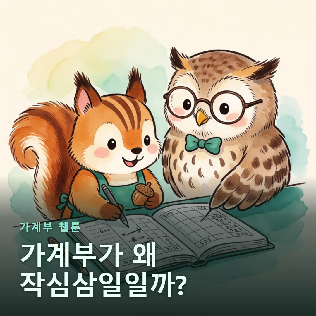 가계부 웹툰 표지 — 가계부가 왜 작심삼일일까?