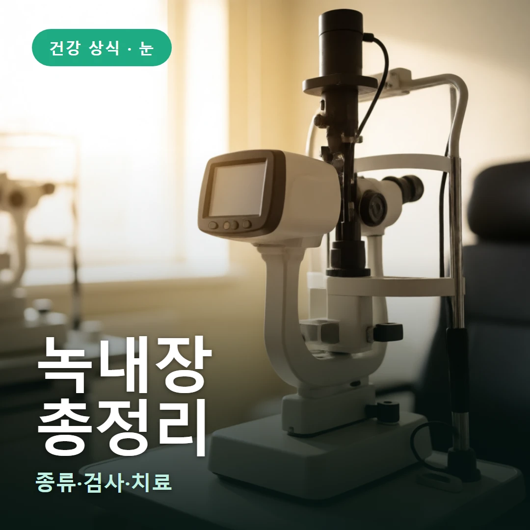녹내장 요약 표지 — 종류·검사·치료