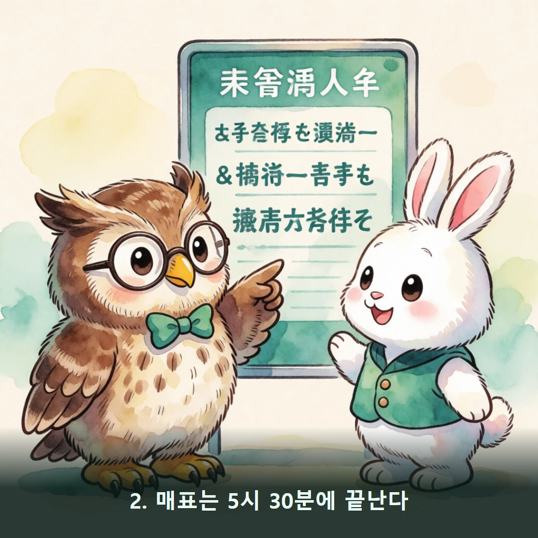 웹툰 2컷 — 2. 매표는 5시 30분에 끝난다