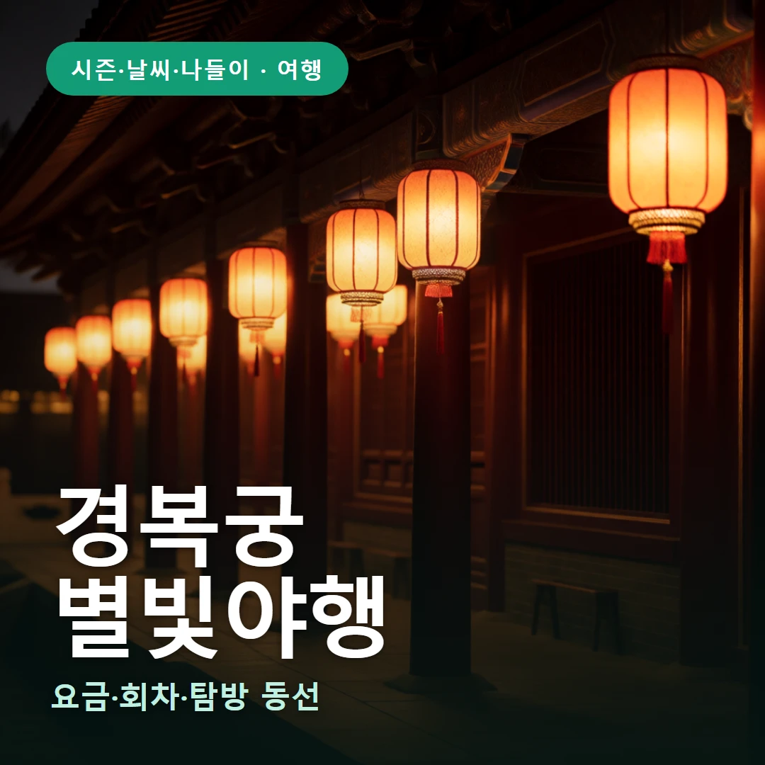 경복궁 요약 표지 — 요금·회차·탐방 동선