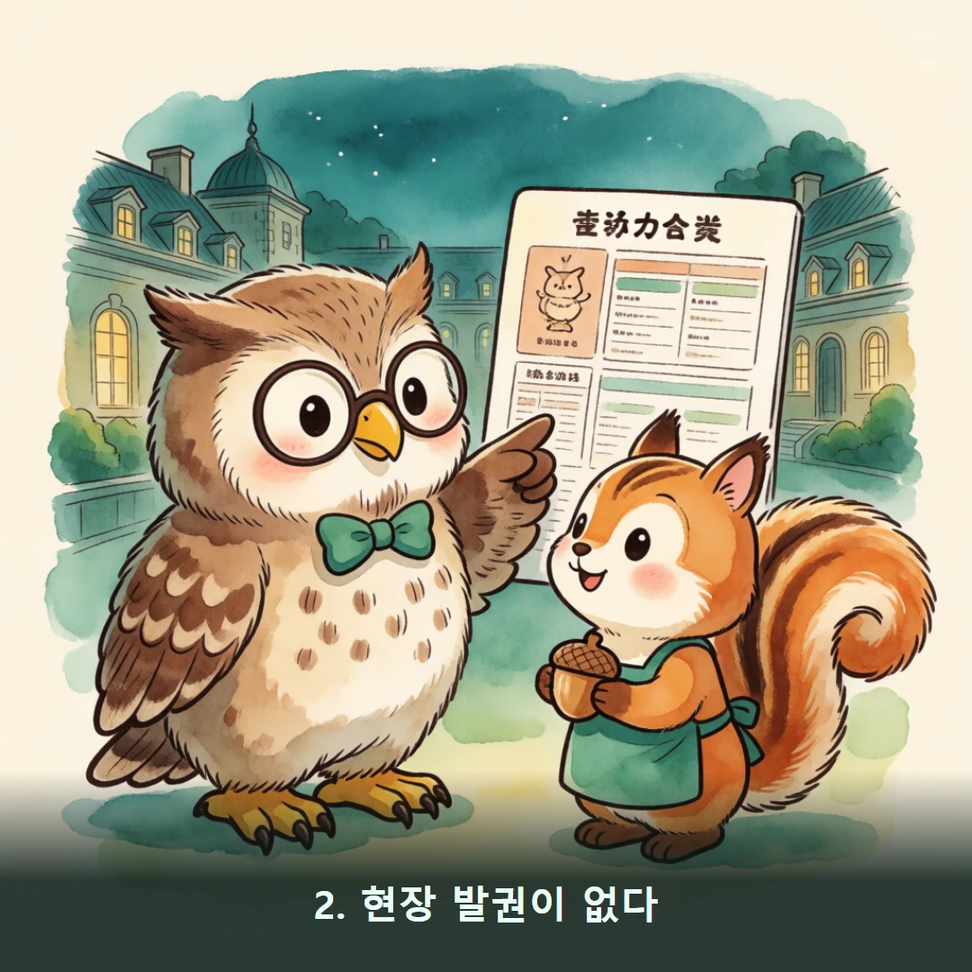 웹툰 2컷 — 2. 현장 발권이 없다