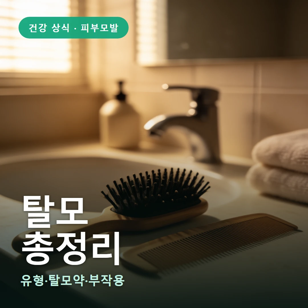 탈모 요약 표지 — 유형·탈모약·부작용