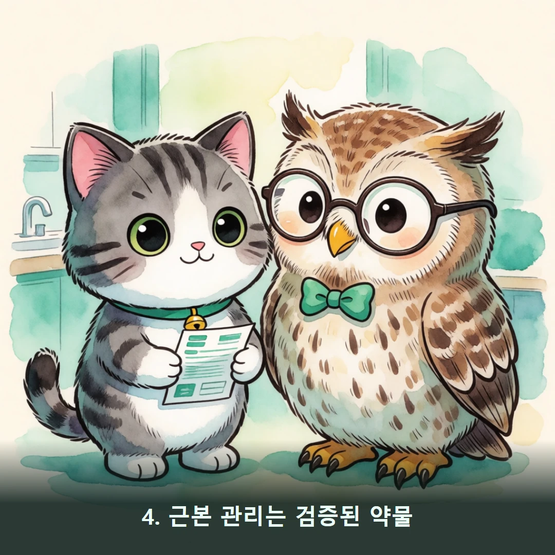웹툰 4컷 — 4. 근본 관리는 검증된 약물
