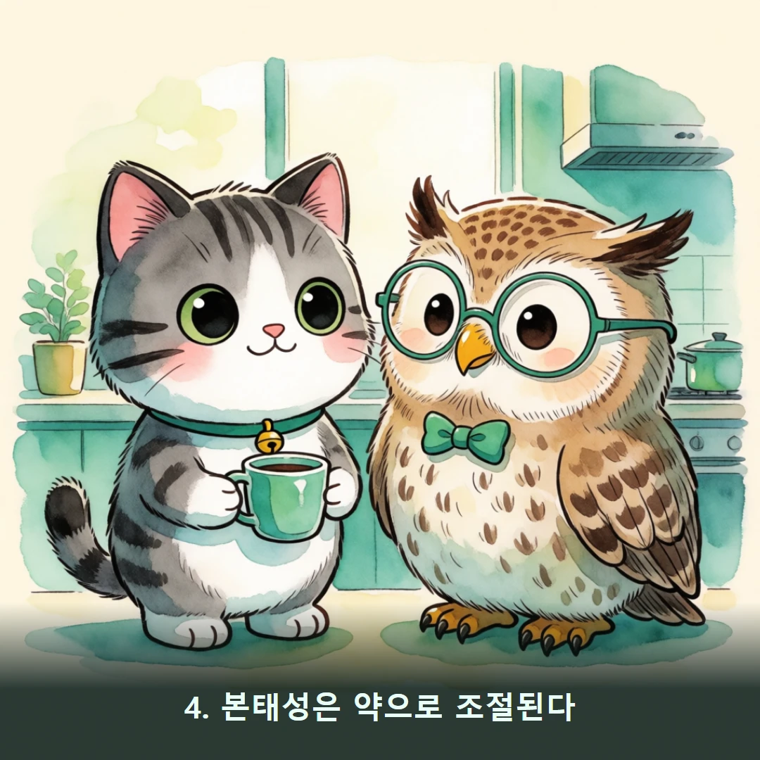 웹툰 4컷 — 4. 본태성은 약으로 조절된다