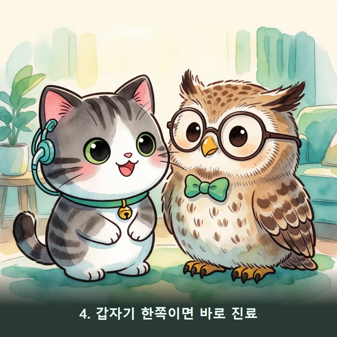 웹툰 4컷 — 4. 갑자기 한쪽이면 바로 진료