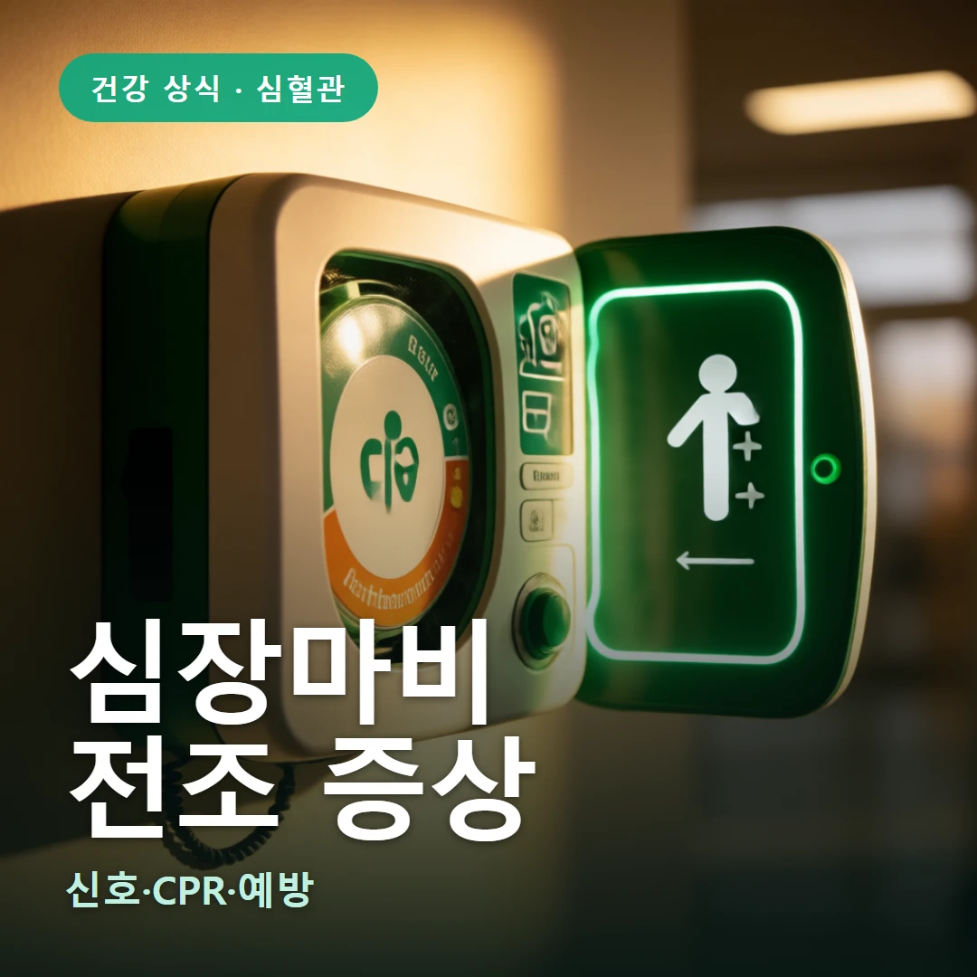 심장마비 요약 표지 — 신호·CPR·예방