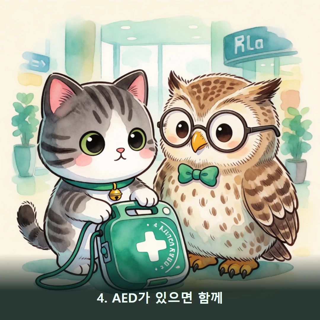웹툰 4컷 — 4. AED가 있으면 함께
